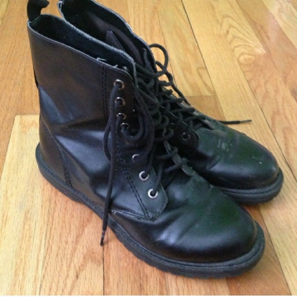 Black combat boots